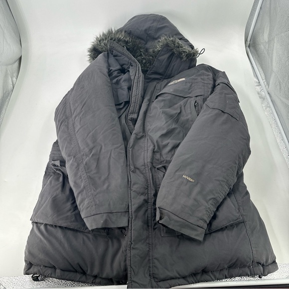 The North Face Other - North Face Mens Large Grey Fur Down Parka Jacket Winter Puffer Ski Heavy Coat L